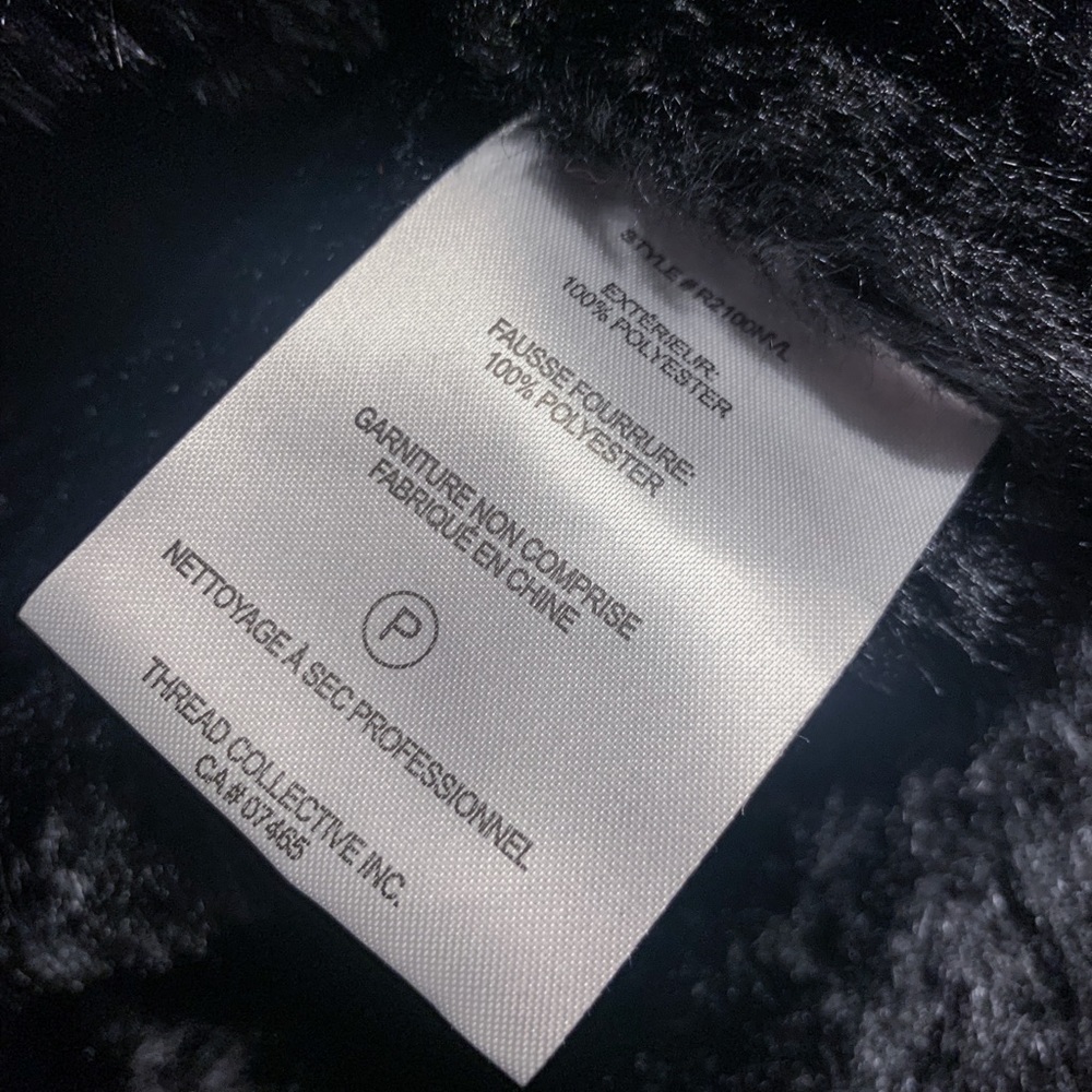 nwt $340 Anthropologie NVLT Black Trench Coat Vegan Faux Fur Jacket Size Small - Picture 15 of 17